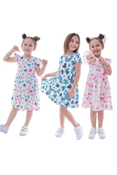 MAXI DRY Rochie de vară pentru fete cu model Pachet 3