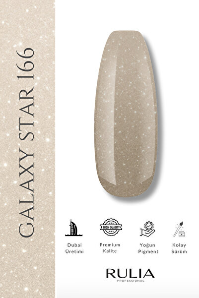 Rulia Professional RULIA Galaxy Star 166 – Sütlü Beyaz, İnce Altın Simli Builder Jel, Güçlü Tutuş – 30 ml