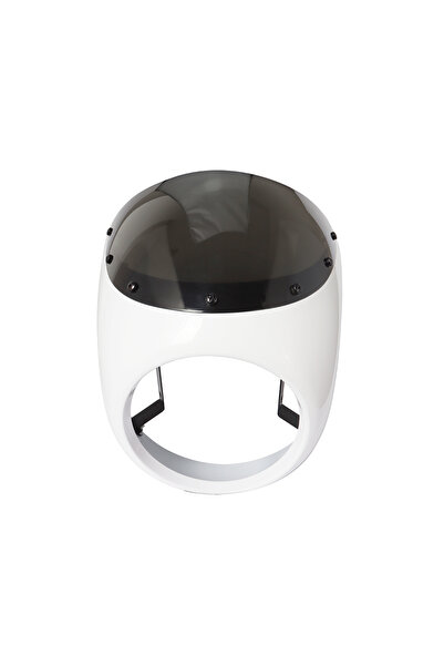 Choice13 عدسة دخانية بيضاء للدراجة النارية، غطاء أمامي أحمر/أبيض، واقي رياح ل...