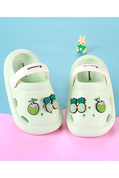 Cute Walk by Babyhug قباقيب بحزام خلفي وتطريز بطابع شاطئي - أخضر بحري