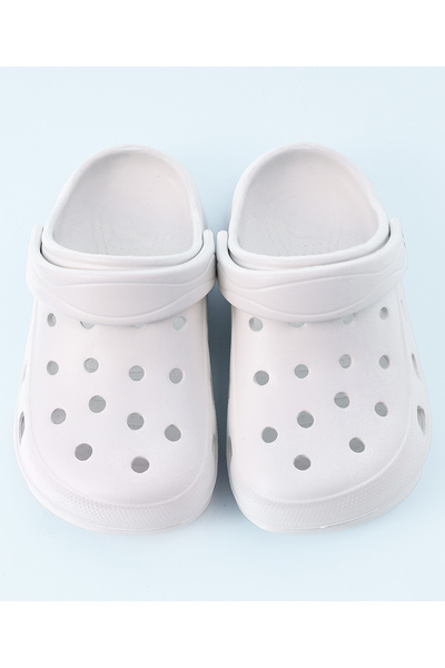 SAPS Back Strap Closure Solid Clogs - White