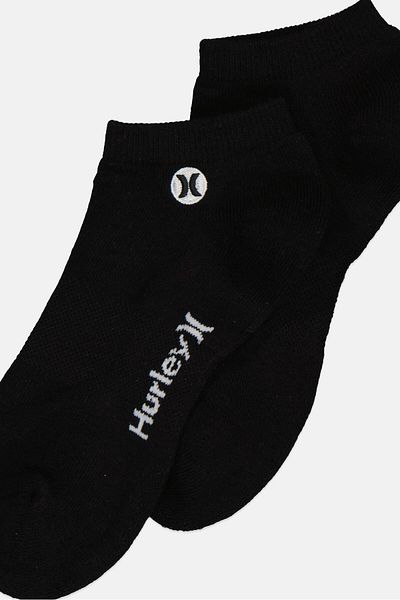 Hurley Men 3 Pairs Brand Logo Low Cut Socks, Black