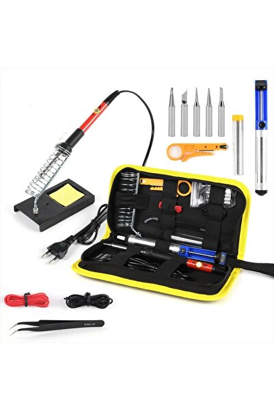 choice2 طقم مكواة لحام حمراء 220 فولت 60 واط قابلة لتعديل درجة الحرارة مع مجم...