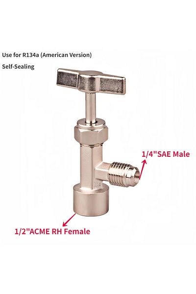 Choice R134a Self-Sealing R134A Self-Sealing Bottle Opener Adapter Tap With R134A Adapter 1/4 SAE Refrigera