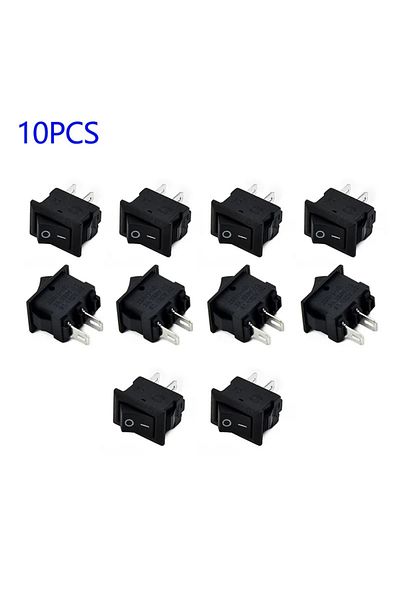 Choice 10 Pcs Auto Car Truck Boat Round Rocker 250V 3A 2-Pin ON/OFF Toggle SPST Switches Rocker Switch 1...