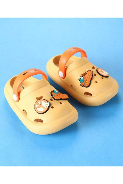 Cute Walk by Babyhug Clogs With Back Strap & Clogs Applique - Orange