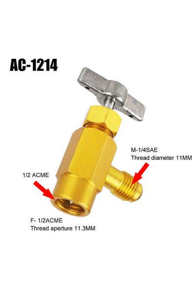 Choice AC-1214 1/2 ACME Tap Opener Valve Car Accessories Car Air Conditioner Auto Can Dispensing Bottle 1/4