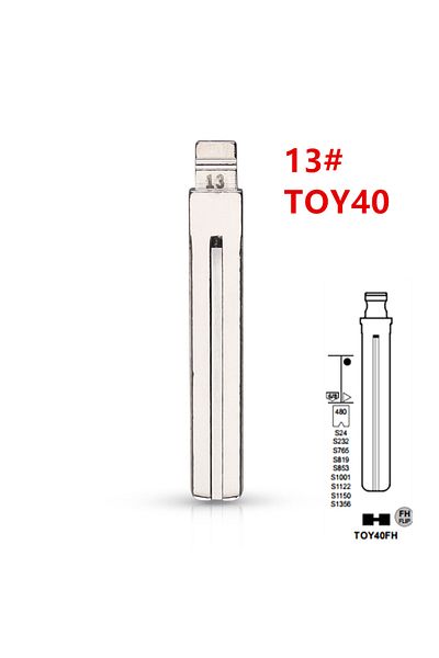 Choice 10pcs Uncut flip Metal key blade 13# TOY40 TOY48 Toy48FH for Lexus,Toyota IX35 for KD keydiy xhor...