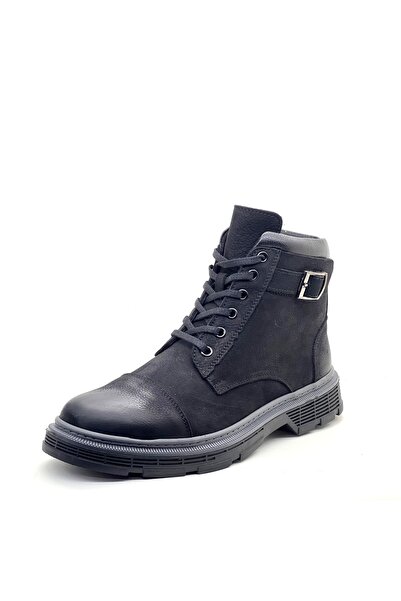 grado Genuine Leather Zippered Men's Boots Black Nubuck 1984