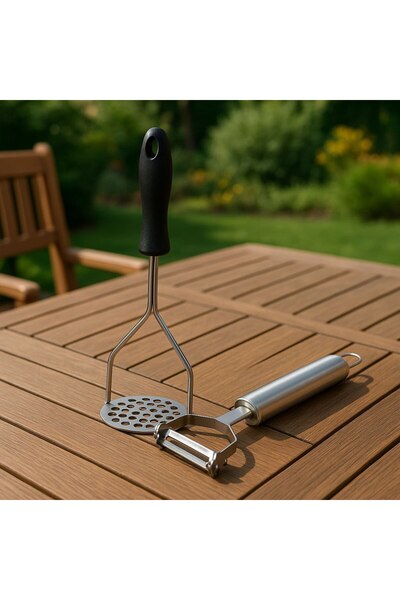 Metler Paslanmaz Çelik Patates Ezici ve Soyacak Seti – Ergonomik Mutfak Gereç...