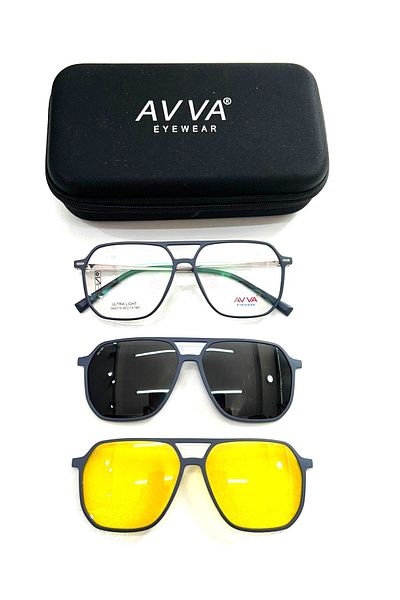 Avva 2119 C4 L-G Polarized&Headlight Clip-On Men's Sunglasses