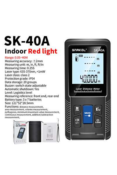 Choice3 شريط قياس ليزر سناكول SK-40A 120 متر، مقياس مسافة ليزر أخضر عالي الدق...