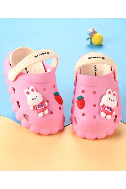 Cute Walk by Babyhug Clogs with Back Strap Bunny Applique - Pink