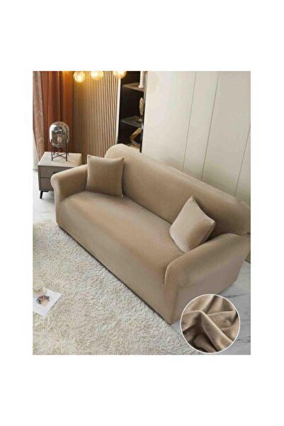 OEM Premium velvet cover for 2-seater sofa + cushion cover 130-180 cm, beige