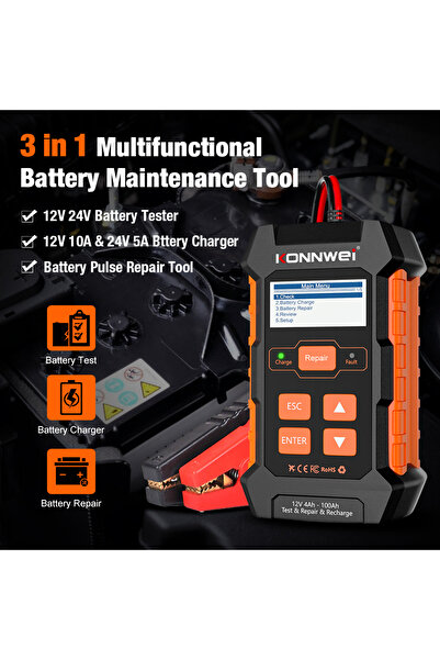 Choice AU PLUG KONNWEI KW520 12V 10A 24V 5A Automatic Car Truck Battery Tester Charger Lead Acid Car Batter