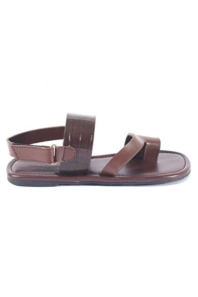 Pine kids Double-Strap Kolhapuri Chappals with Velcro Closure - Dark Brown