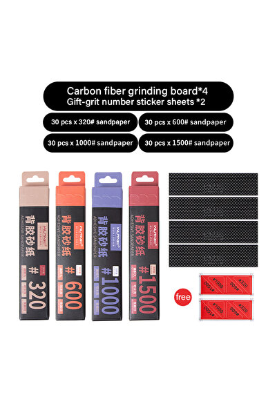 choice2 مجموعة واحدة (تتضمن 4 درجات خشونة) من ورق الصنفرة WUTA مع لوح من أليا...