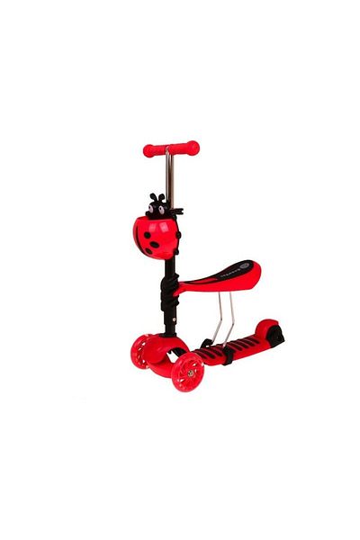 Welora Children's Scooter 2 Years+, 5-in-1 Seat with Parental Handle, Red