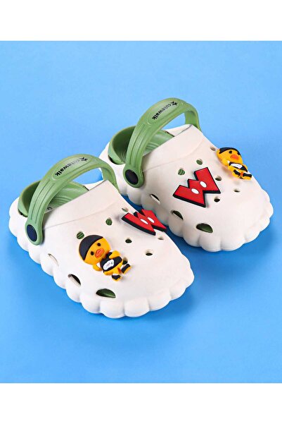 Cute Walk by Babyhug Clogs with Back Strap & Duck Applique - Green