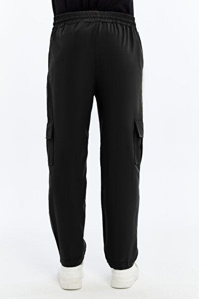 OXVİN Men's Summer Oversize Parachute Fabric Cargo Pocket, Leg Clip, Baggy Trousers