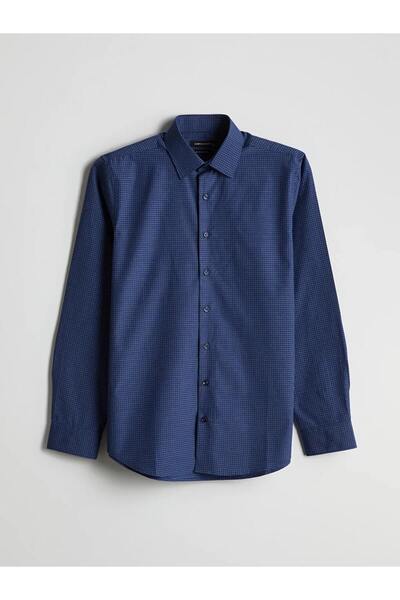 LC Waikiki LCWAIKIKI Formal Lacivert Regular Fit Uzun Kollu Poplin Erkek Gömlek