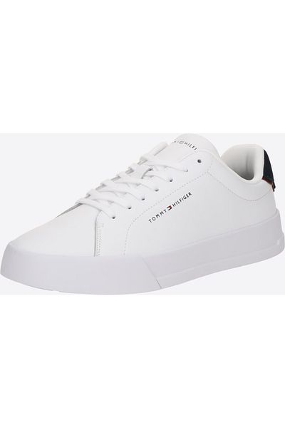 Tommy Hilfiger Tommy Jeans Men's White Pebble Grain Court Sneaker