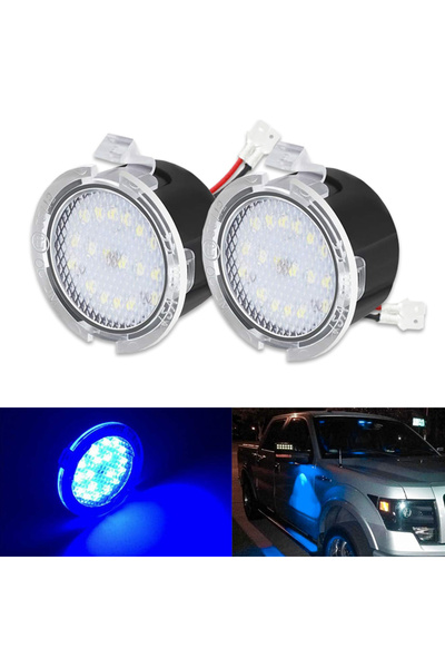 Choice مصباح LED أزرق للمرآة الجانبية (قطعتان) لسيارات فورد F150 وإكسبلورر وإ...