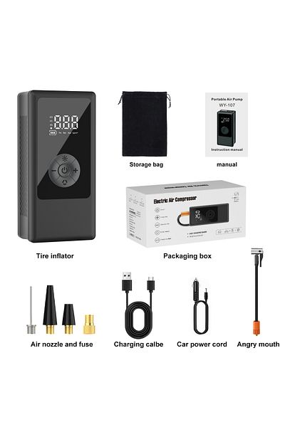 Choice Wireless YIJU Portable Car Air Pump Tire Inflator Compressor Digital Cordless Car Tyre Inflator For