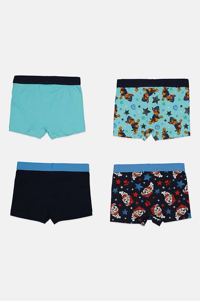 NİCKELODEON Kids Boy 4 Pieces Paw Patrol Printed Boxer Briefs, Navy Combo