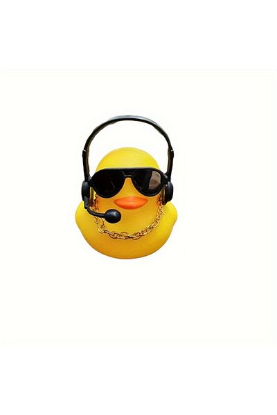 Choice 1pc 1PC cute yellow duck car ornament with headphones and sunglasses, car decoration, holiday gift