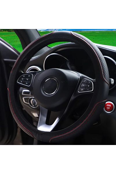Choice 552 Artificial Leather Three-dimensional Embossed-car without Inner Ring Steering Wheel Cover Auto P