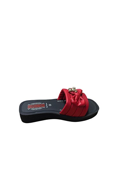 VİZYON Papuci de damă cu talpă plată cu fundă