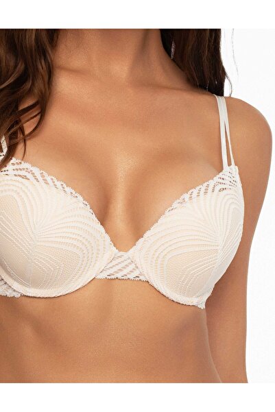 ESOTIQ Push-Up Bra Wired Padded with Geometric Lace Classy & Elegant | Ninfa