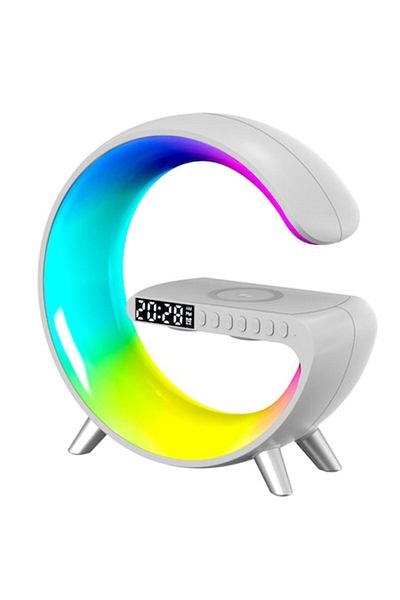 IOOIOO Bară luminoasă RGB Moon cu ceas deșteptător, difuzor Bluetooth, încărcător wireless