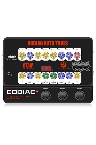 Choice US 110V GODIAG GT100 AUTO TOOLS OBDII Break Out Box ECU Connector OBDII 16PIN Protocol Detector Brea