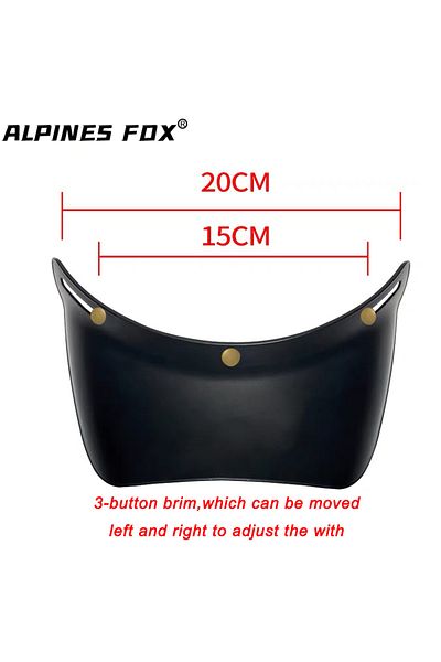 Choice 3-Button Brim Motorcycle Retro Helmet Brim and Lens 3-Button Adjustable Fit for Shoei EX Zero, TT&CO