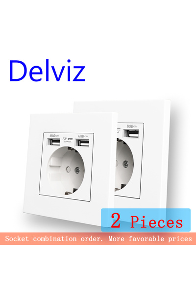 Choice1 110-250 فولت، قطعتان من منفذ شحن USB مزدوج من Delviz، مقبس طاقة تيار ...