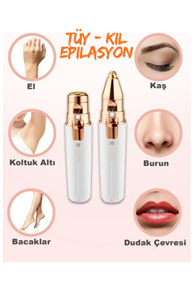 Teknoşık Kaş Bıyık Epilatörü Kadın Tüy Alma Aleti Şarjlı Yüz Temizleyici Cihaz Çift Başlık