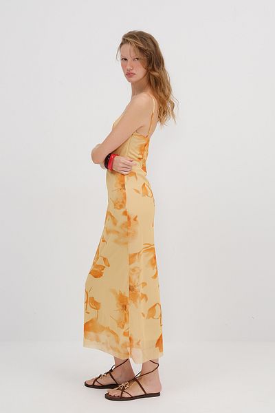 Addax Patterned Dress with Adjustable Rope Strap E251085