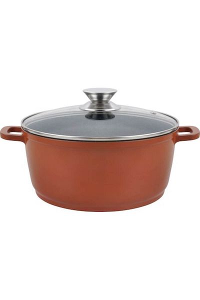 OEM Aluminum pot with ceramic coating, glass lid, 32cm, Grunberg GR9032