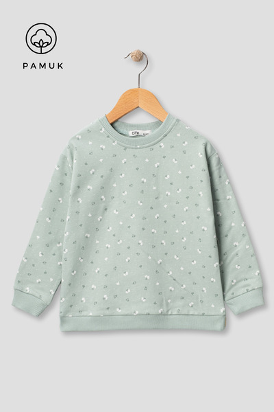 difa kids Top pentru fetiță cu model floral crocant de tranziție supradimensi...