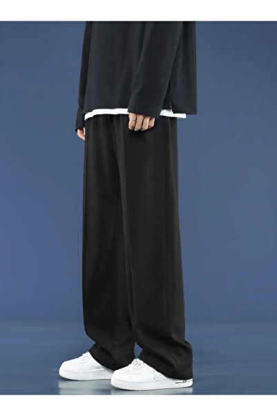 CAONNES Kadın Siyah Büyük Beden Baggy Bol Kesim Pantolon ALTI Esnek Rahat Kumaş Eşofman Altı ŞAH MODAhjn