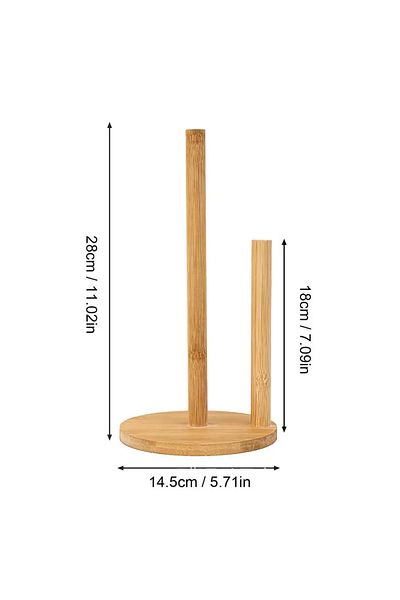 Choice big size G4483B Wood Paper Towel Holder Durable Anti-Skid Tissue Vertical Stand Rack Hook For Kitche