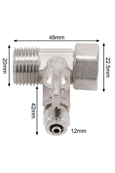 Choice 1 قطعة محول تغذية المياه RO 1/2 "إلى 1/4" مع صمام الكرة إغلاق صنبور تغذية التناضح العكسي T...