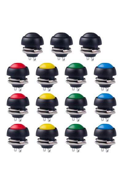 Choice 15pcs 15PCS Waterproof Momentary Push Button Switch 12MM Normal Open(NO) Mini Micro Switch ON-Off 12