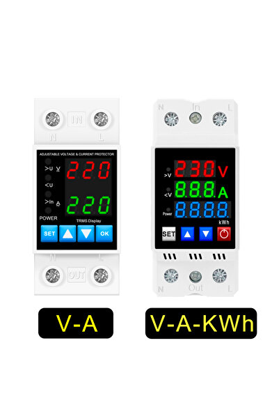 Choice جهاز حماية من الجهد الزائد والجهد المنخفض قابل للتعديل من Din Rail 40A...