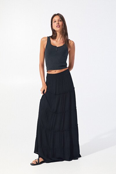 Pull & Bear Panelled midi skirt