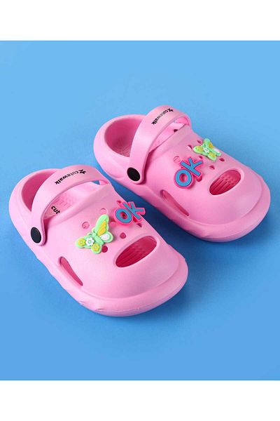 Cute Walk by Babyhug Cute Walk by Babyhug Backstrap Clogs with Butterfly Applique - Pink