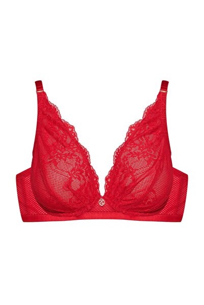 ESOTIQ Underwired Soft Bra with Floral Lace Non-Padded Wide Band with Golden Pendant | Ilya