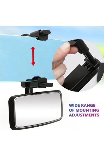 Choice 1pc SEAMETAL Car Interior Rear View Mirror Mount Clip 360 Rotatable Adjustable Car Observing Back Se